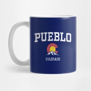 Pueblo Colorado CO Vintage Athletic Mountains Mug